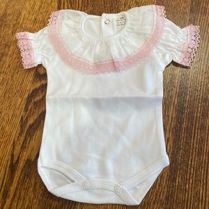 Baby Onesie with Color Detail in Pink
